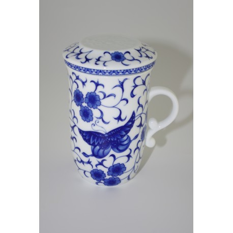 Tasse à thé en porcelaine chinoise avec infuseur et couvercle 250 ml