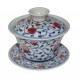 Gaiwan en porcelaine de Jingdezhen décoré de fleurs de grenade125 ml