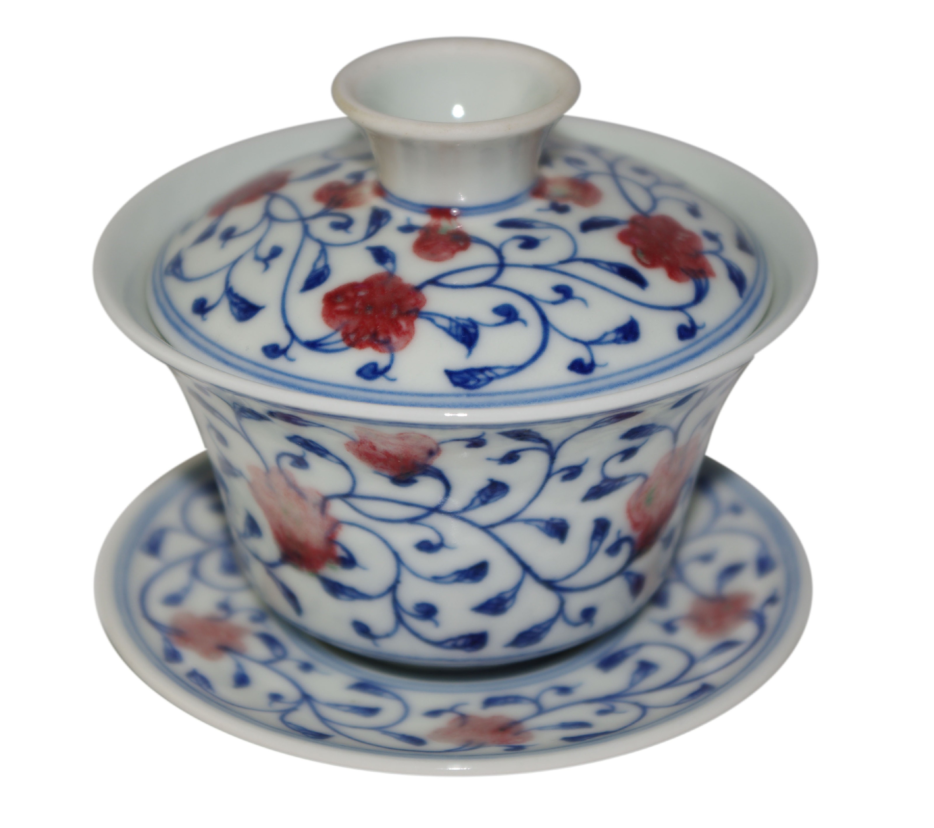 Gaiwan en porcelaine fleurs de grenade 125 ml