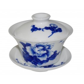 Gaiwan Qing Hua 100 ml avec une pivoine