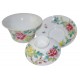 Gaiwan en porcelaine peint à la main, de style Famille Rose, set de 3 pièces 100 ml