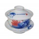 Gaiwan en porcelaine, décoré d'un lotus stylisé