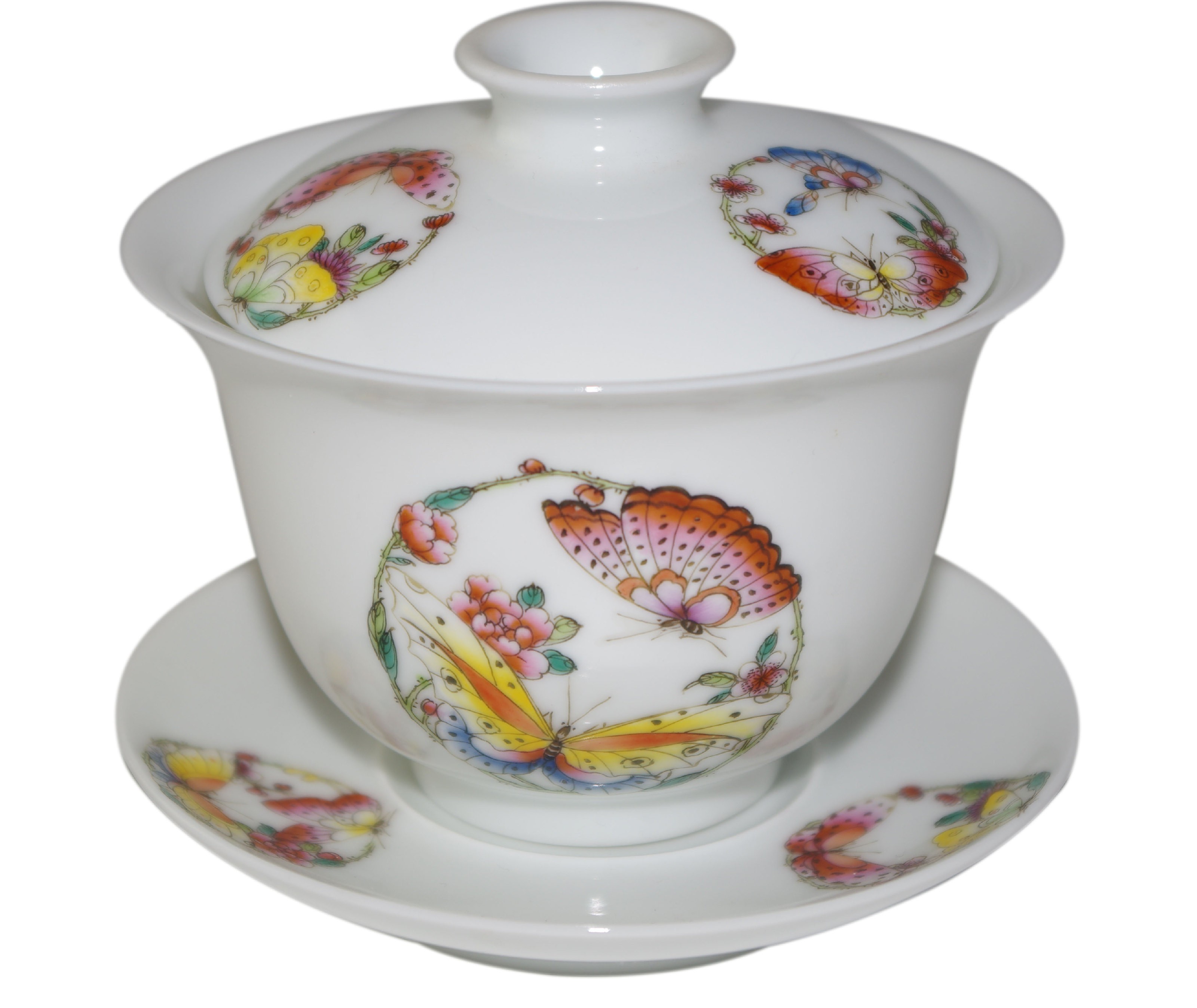 Gaiwan 155 ml superbes papillons peints à la main