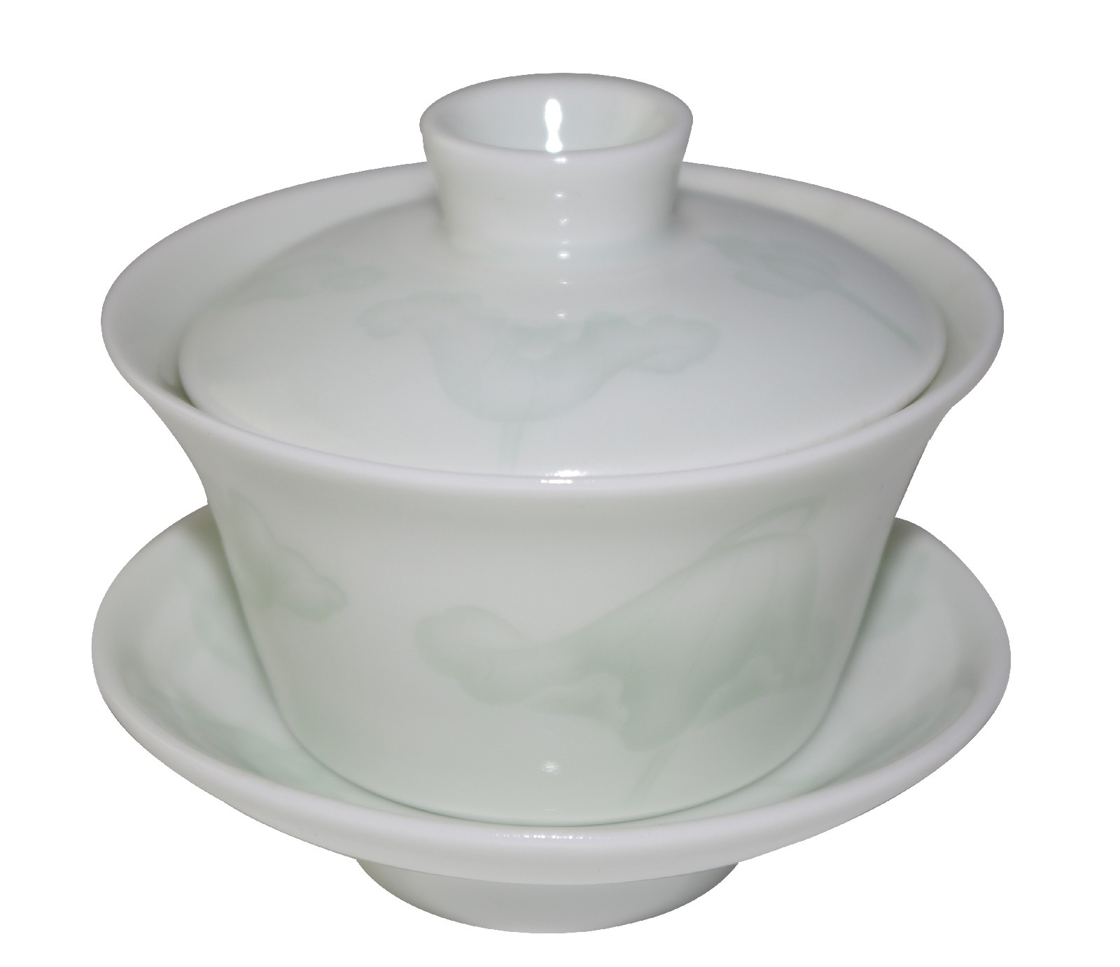 Gaiwan en porcelaine 120 ml de couleur jade avec décorations en reflet