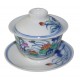 Gaiwan en porcelaine 115 ml  canards mandarins et lotus (set A)