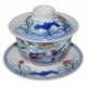 Gaiwan en porcelaine 115 ml  canards mandarins et lotus (set A)