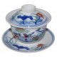 Gaiwan en porcelaine 115 ml  canards mandarins et lotus (set A)