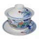 Gaiwan en porcelaine 115 ml  canards mandarins et lotus (set A)