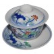 Gaiwan en porcelaine 115 ml  canards mandarins et lotus (set B)