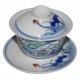 Gaiwan en porcelaine 115 ml  canards mandarins et lotus (set B)