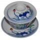 Gaiwan en porcelaine 115 ml  canards mandarins et lotus (set B)