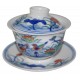 Gaiwan en porcelaine 115 ml  canards mandarins et lotus (set B)