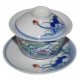 Gaiwan en porcelaine 115 ml  canards mandarins et lotus (set B)