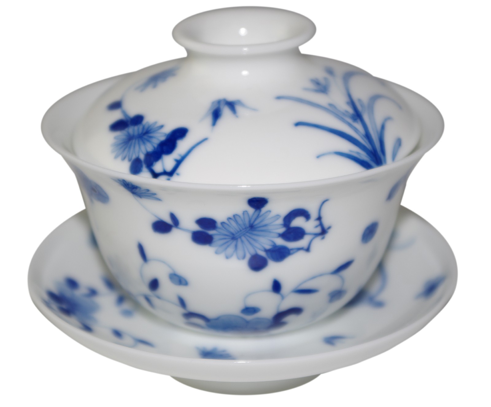 Gaiwan de style Qin Hua décoré de diverses fleurs 150 ml