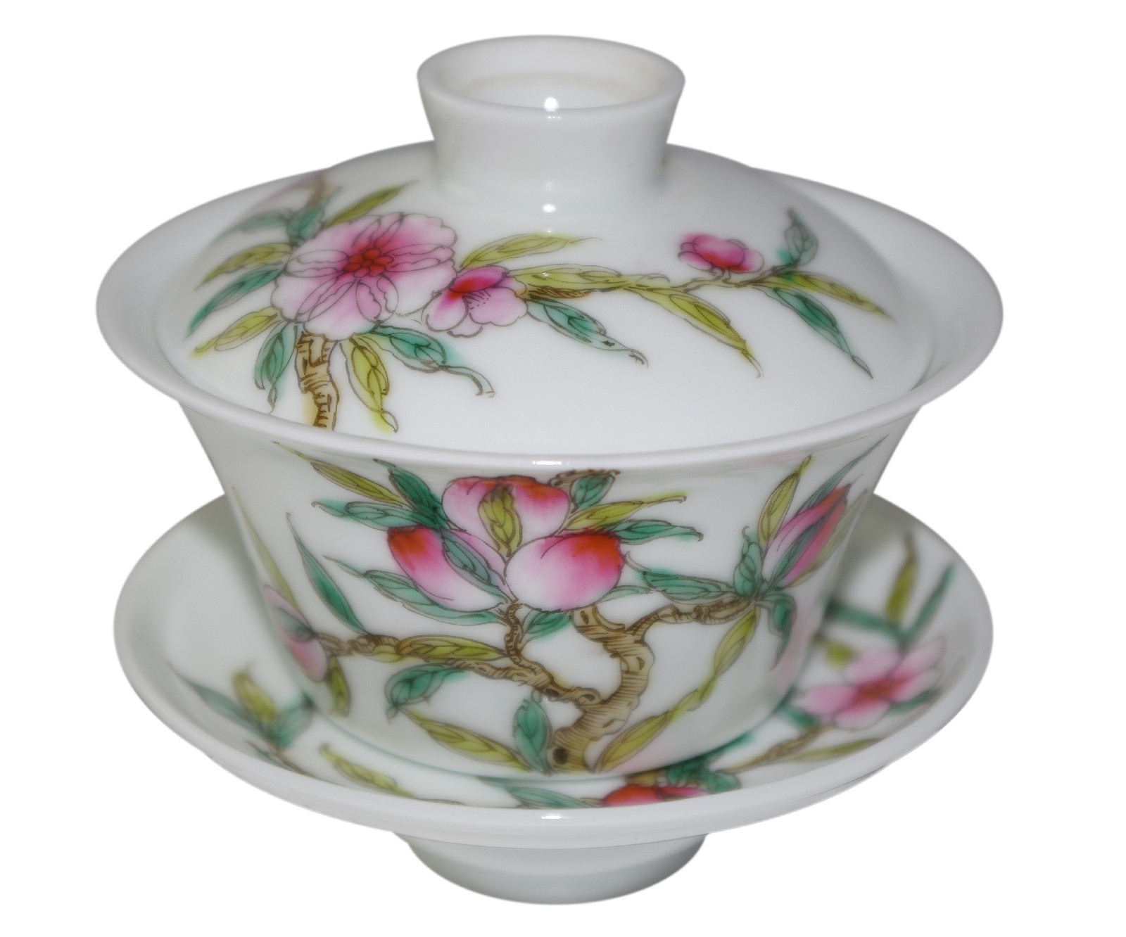 Gaiwan de style Famille Rose décoré de fleurs de prunier 100 ml