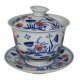 Gaiwan en porcelaine peint à la main - Fruits de lotus et fleurs stylisées 145 ml