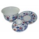 Gaiwan en porcelaine peint à la main - Fruits de lotus et fleurs stylisées 145 ml