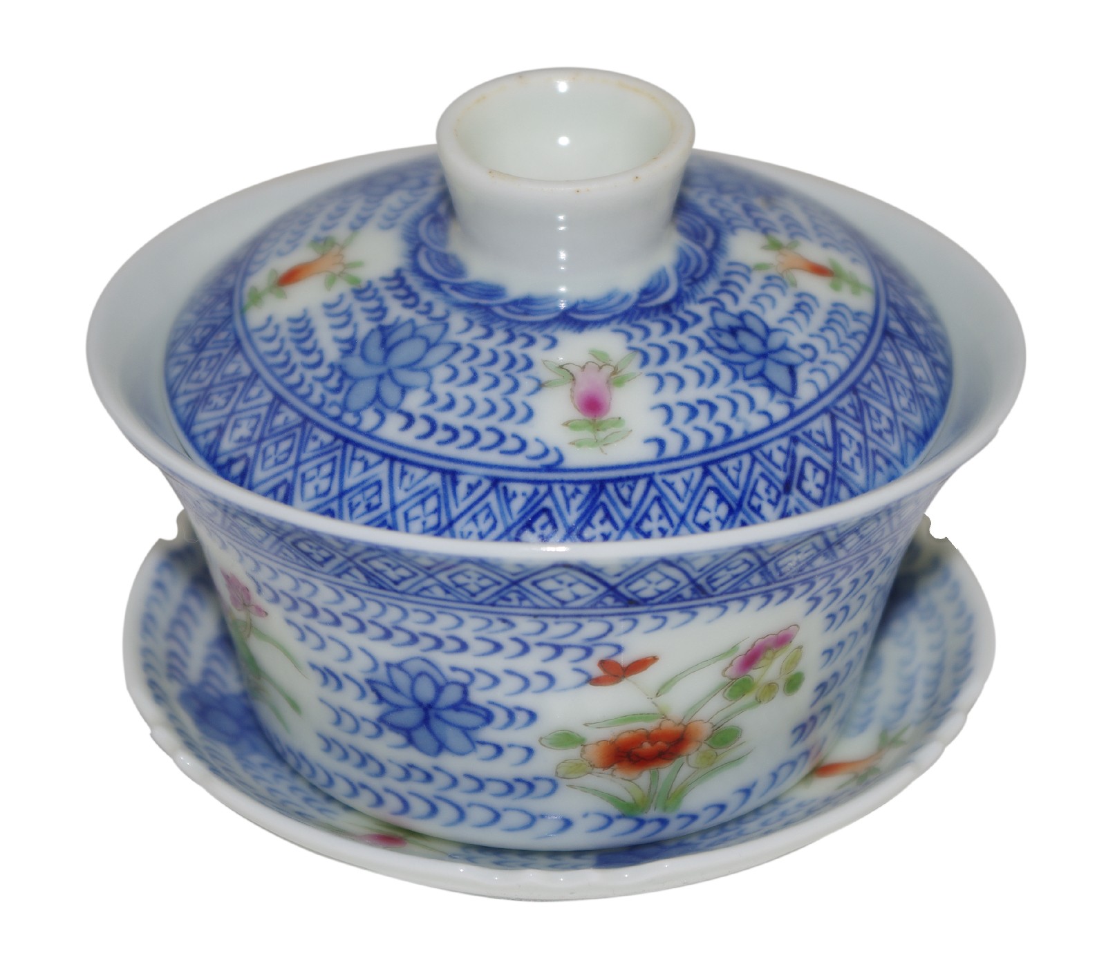 Gaiwan de style Qin Hua richement décoré 130 ml