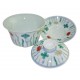 Gaiwan en porcelaine jade claire, décoré de lotus stylisés 140 ml