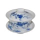 Gaiwan en porcelaine de style Qing Hua décoré de melons et papillons