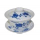 Gaiwan en porcelaine de style Qing Hua décoré de melons et papillons