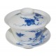 Gaiwan en porcelaine de style Qing Hua décoré de melons et papillons