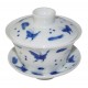 Gaiwan en porcelaine de style Qin Hua décoré de papillons 125 ml