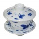 Gaiwan en porcelaine de style Qin Hua décoré de papillons 125 ml