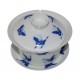 Gaiwan en porcelaine blanche, décoré de papillons bleus 150 ml