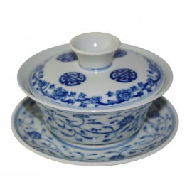 Gaiwan Qin Hua avec arabesque et décor chinois 125 ml