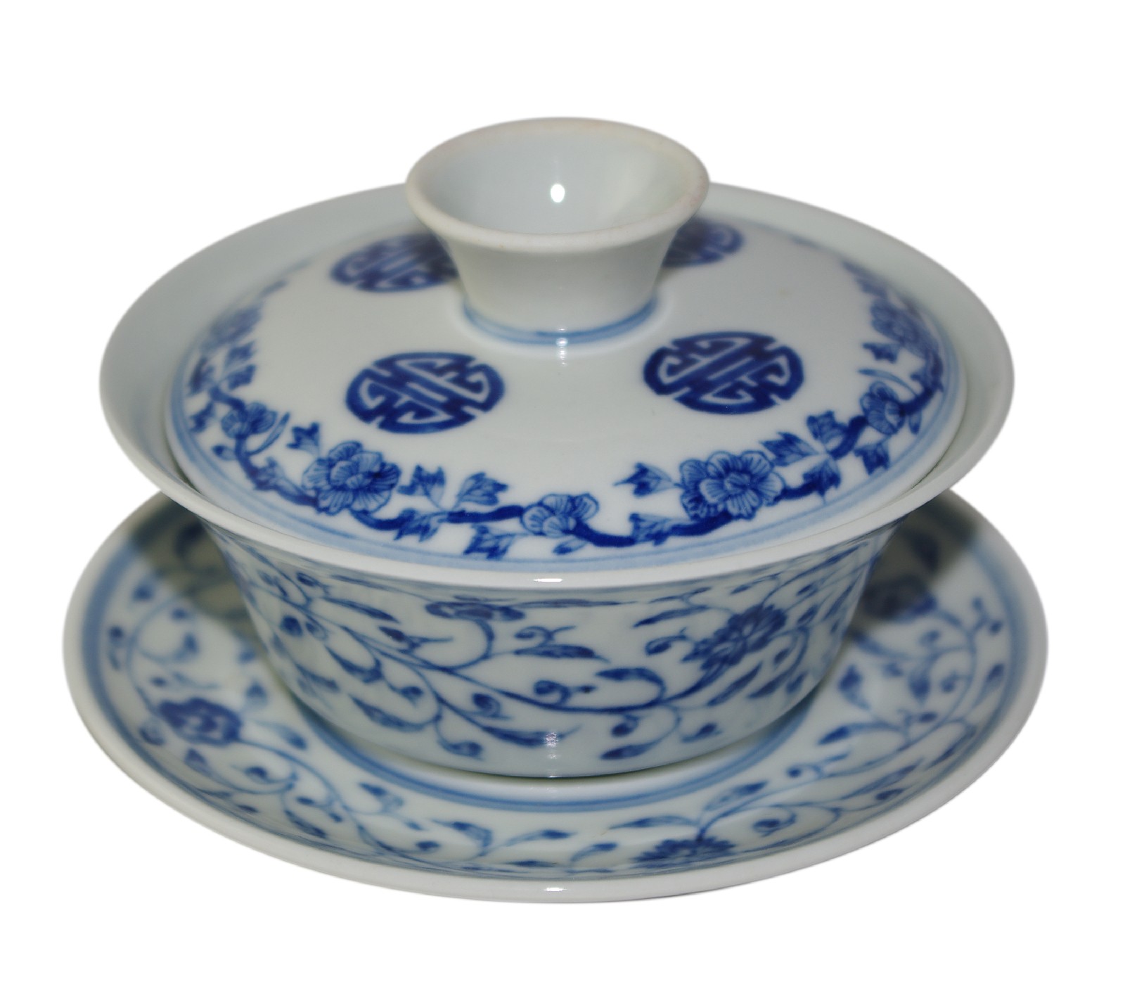 Gaiwan Qin Hua avec arabesque et décor chinois 125 ml